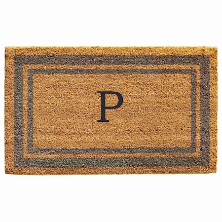 Calloway Mills Monogram Door Mat, Natural, Periwinkle, 18 in W x 30 in L 153021830P